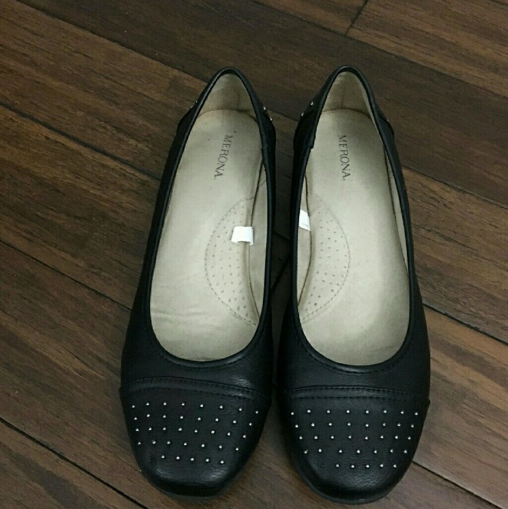 Black ballet flats with studs